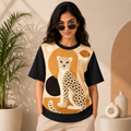 Golden Hunt – Women Big Cat Graphic T-shirt | Rangori