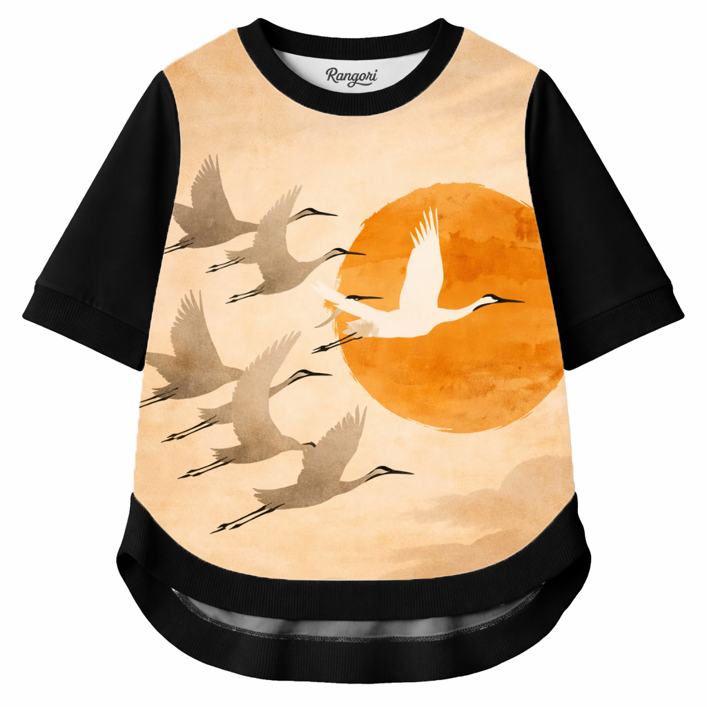 Desert Silence – Women Minimal Landscape Graphic T-shirt | Rangori