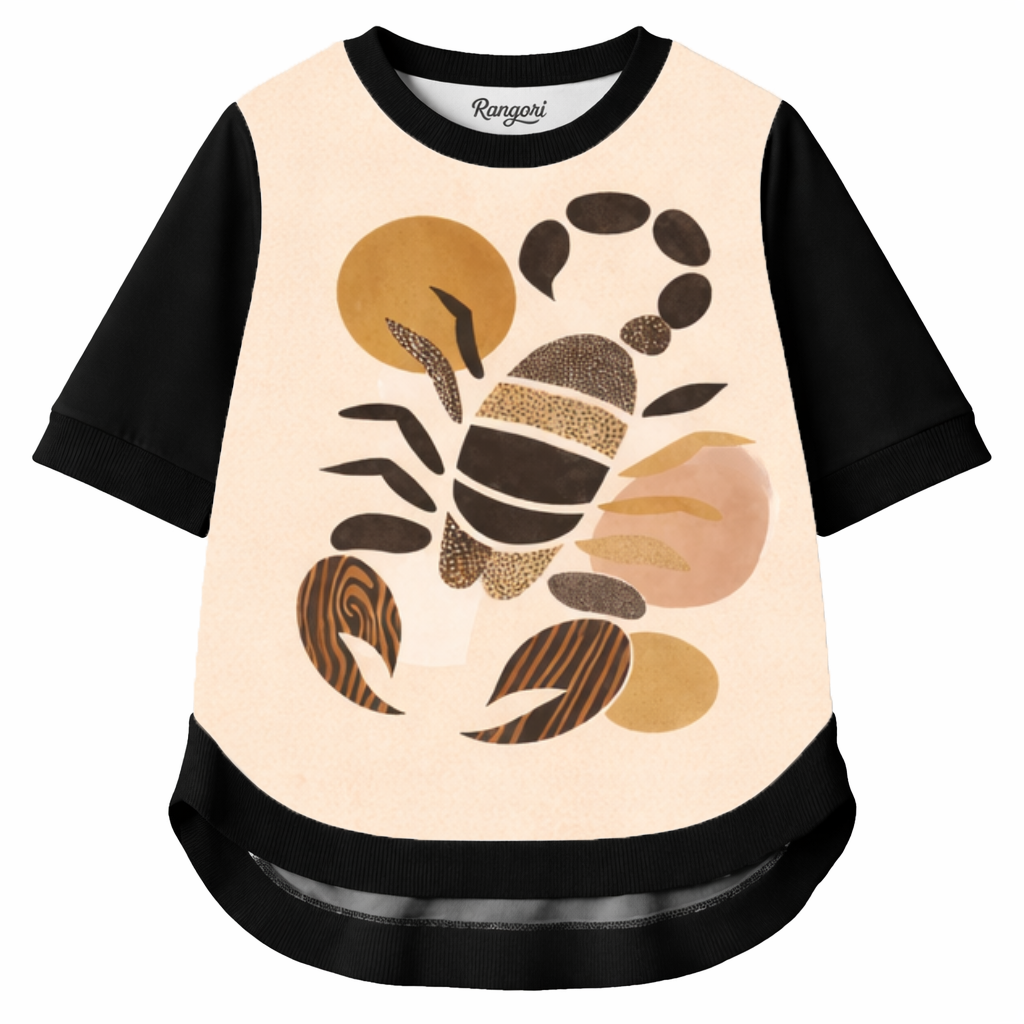 Earth Rhythm – Women Nature Inspired Abstract T-shirt | Rangori