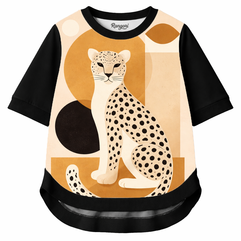 Golden Hunt – Women Big Cat Graphic T-shirt | Rangori