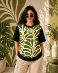 Leaf Geometry – Women Botanical Pattern T-shirt | Rangori