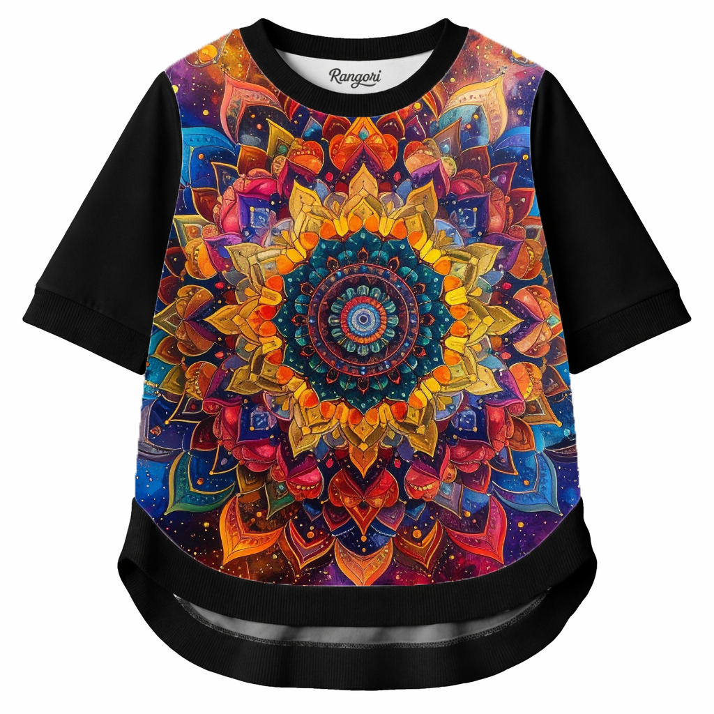 Mandala Pulse – Women Mandala Art Print T-shirt | Rangori