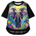 Neon Gajraaj – Women Elephant Graphic Print T-shirt | Rangori