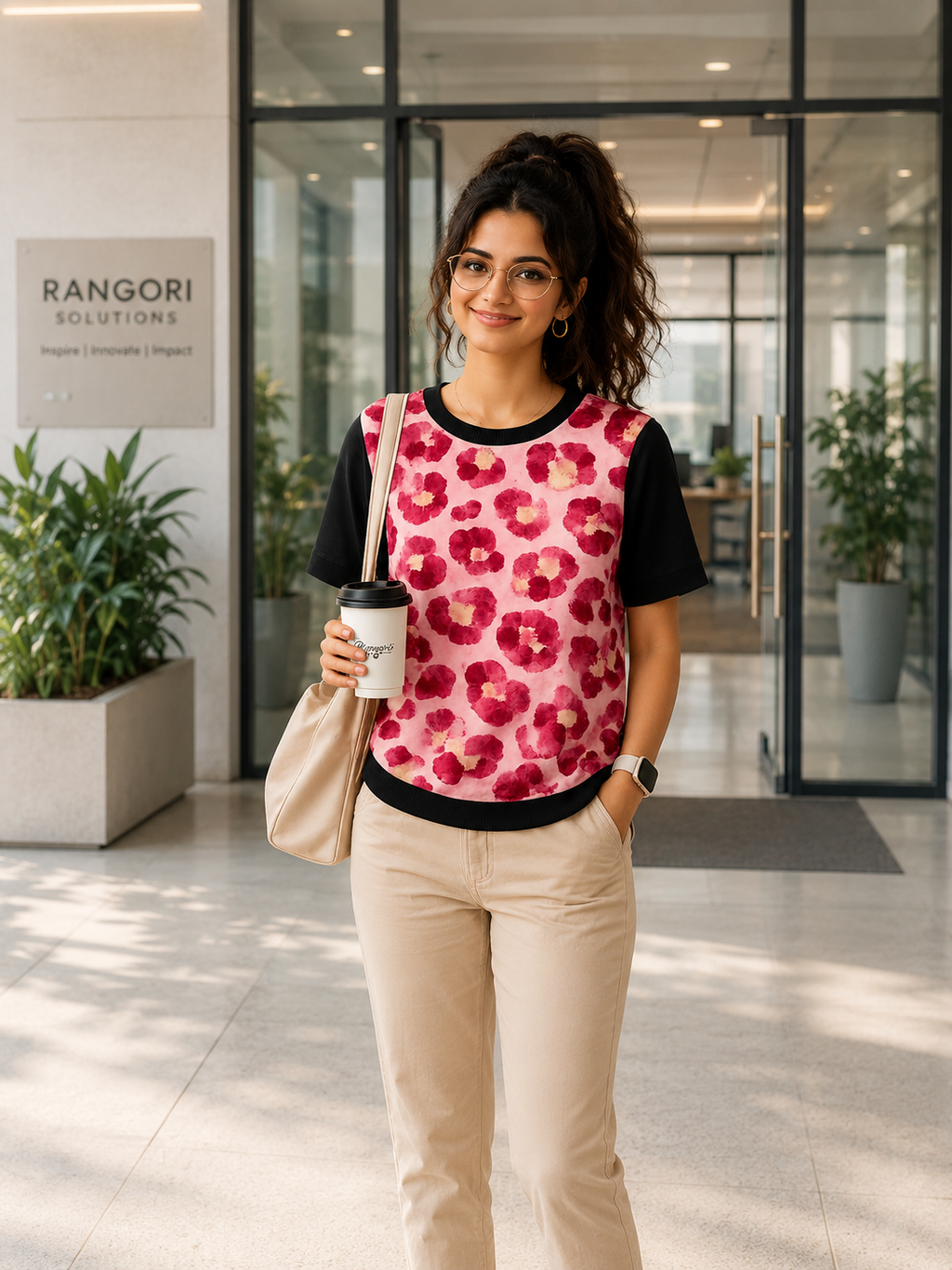Rosé Leopard – Women Pink Leopard Print T-shirt | Rangori