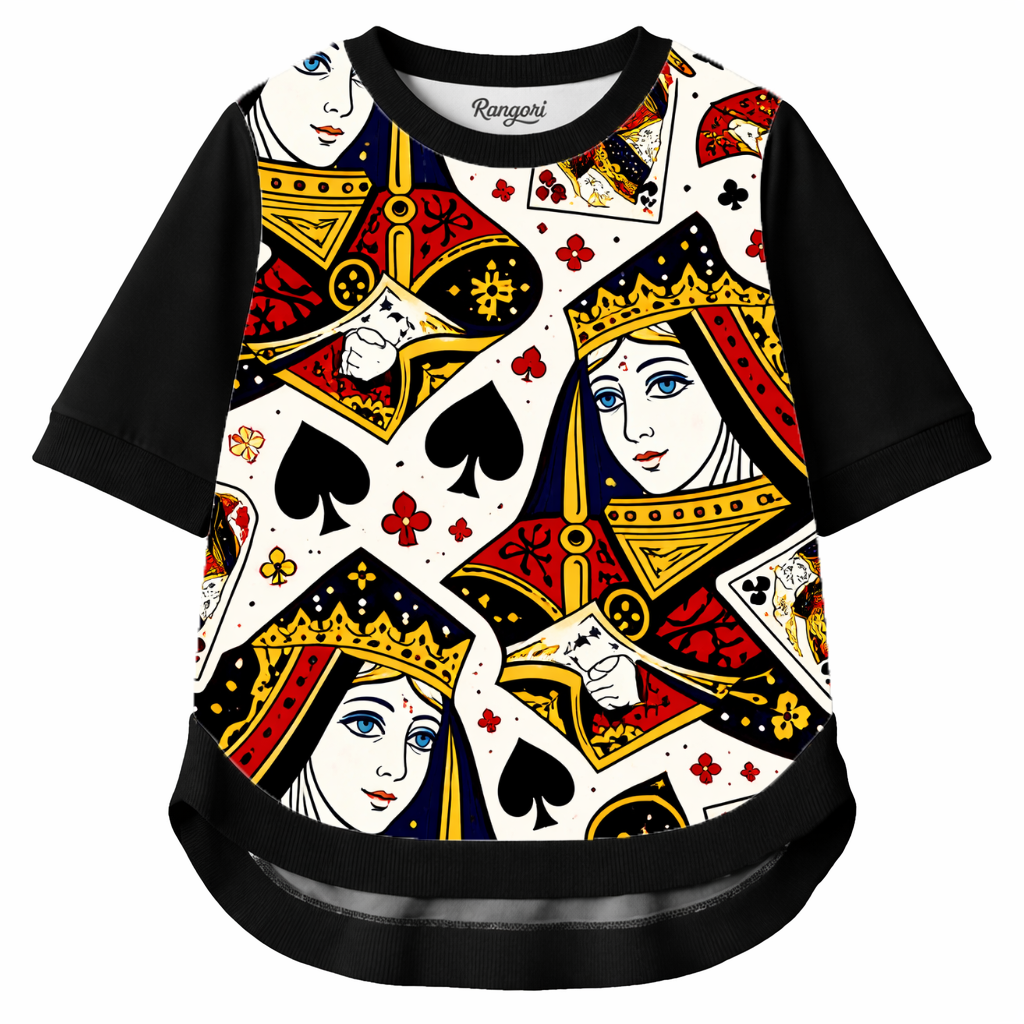 Regal Flux – Women Playing Cards Graphic T-shirt | Rangori