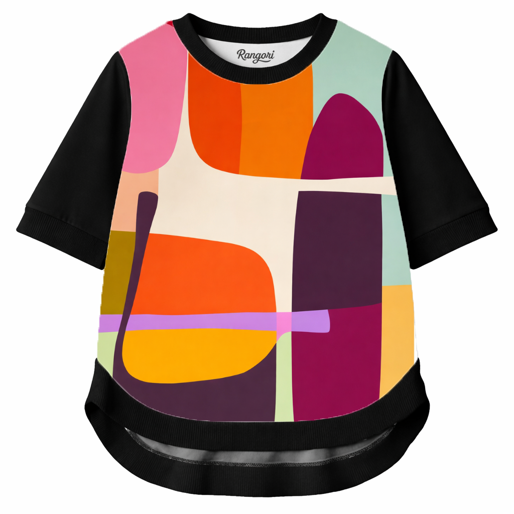 Retro Mosaic – Women Retro Abstract Print T-shirt | Rangori