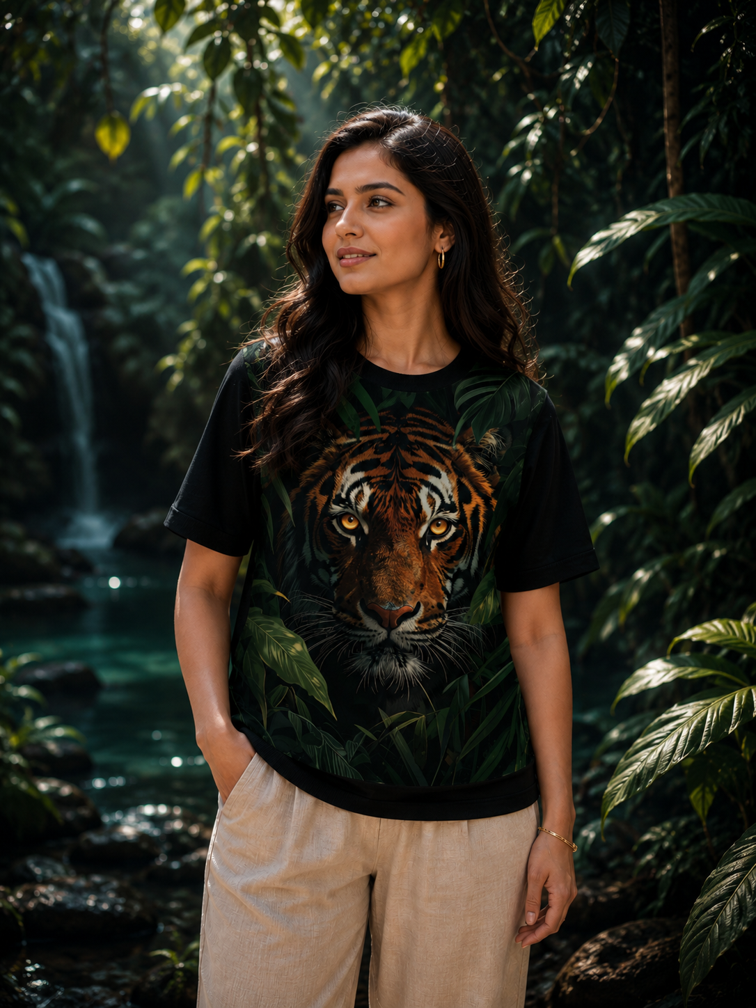 Jungle Sovereign – Women Tiger Print T-shirt | Rangori