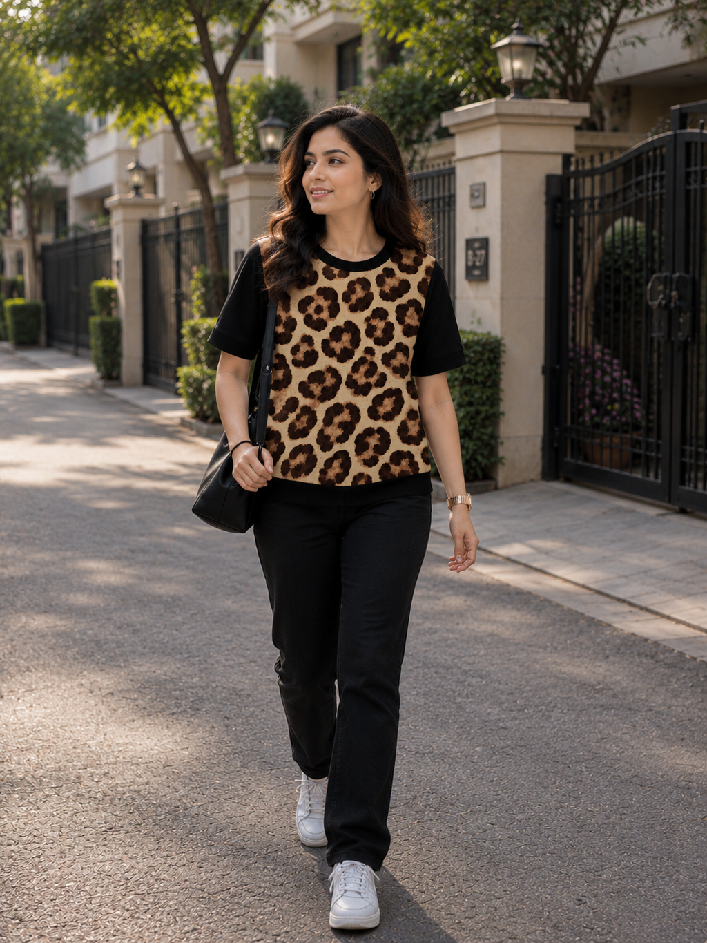 Untamed Texture – Women Leopard Pattern T-shirt | Rangori