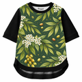 Verdant Whispers – Women Botanical Leaf Print T-shirt | Rangori